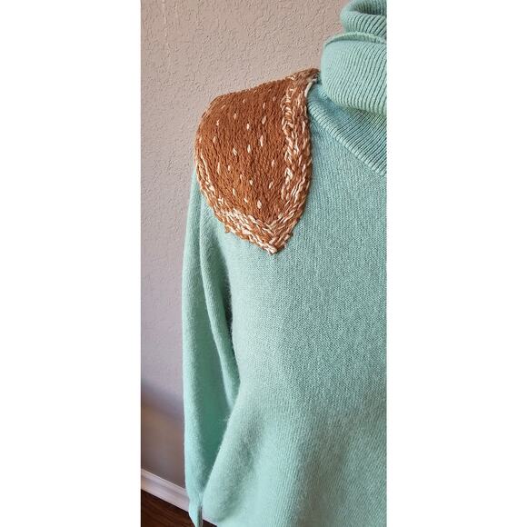 VTG Designers Original Embroidered Mink Shoulders Sweater Women Med UNIQUE‎ OOAK - Picture 4 of 7